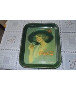 Vintage Coca Cola Rectangular Metal Tray Drink Advertising, Woman w Blac... - $19.99
