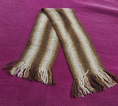 scarf, northern Argentina, sheep wool llama , beige ,brown - $48.51