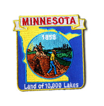 Us States Minnesota State Name Map Embroidered Patch 3 Inches - £4.28 GBP