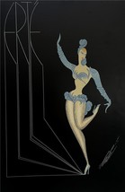 Erte Kostüm Gratis Kunst Deko Poster Platte Signiert, Showgirl Blau + Artikel - £82.85 GBP