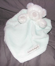 Blankets &amp; And Beyond White Mint Green Fluffy Soft Teddy Bear Lovey Nunu New - £24.90 GBP