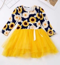 NEW Boutique Sunflower Girls Long Sleeve Tutu Dress  - £3.09 GBP+