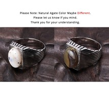 Genuine Solid Mens Rings Silver s925 Square Shape Diagonal Stripe Turkish Rings  - £38.67 GBP