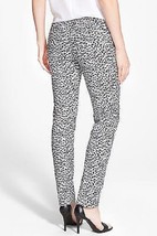 NWT $110 Michael Kors Miranda Jaguar Print Cotton-Sateen Pants Black Sz 12 - £39.14 GBP