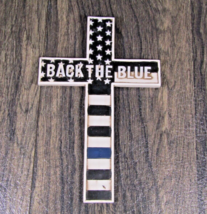 Back The Blue Police Department Memorial Wall Cross 8&quot; X 6&quot; - £19.54 GBP