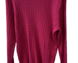 Carribean Joe Pullover Sweater Womens Size Large  Fushia Cable Knit Long... - £11.42 GBP