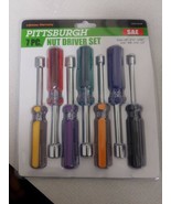 Pittsburgh 7 Pc Nut Driver Shaft Color Coded Heavy Duty SAE Tool Set New - £12.66 GBP