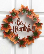 ~~ Metal Wreath ~~ Thanksgiving/Fall ~~ Maple Leaves ~~ Be Thankful~ 15&quot;... - £15.67 GBP