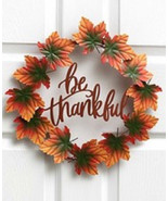 ~~ Metal Wreath ~~ Thanksgiving/Fall ~~ Maple Leaves ~~ Be Thankful~ 15&quot;... - £15.67 GBP