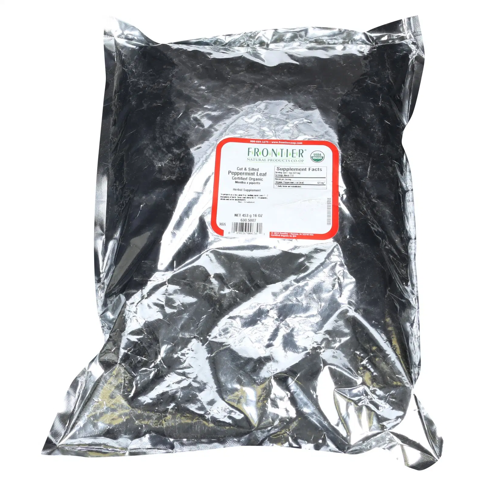 Frontier Co Op, Organic Cut Peppermint Leaf, 1lb, Bulk bag, Kosher, tea leaves - £22.90 GBP