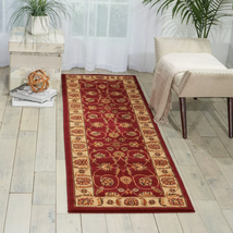 NOURISON PARAMOUNT Beige Fläche Teppich 66cm x 221cm - Rot - £34.84 GBP