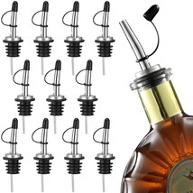 Bottle Pourers 12 Pack, Stainless Steel Liquor Pourers With Rubber Dust ... - $13.99