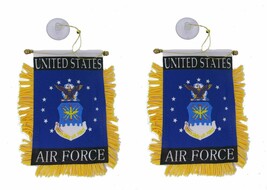 USAF Air Force Double Sided Mini Flag 4&quot;x6&quot; Window Banner w/suction cup - £2.30 GBP