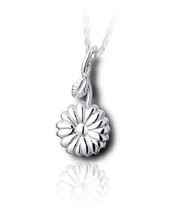 Sterling Silver Sunflower Horn Funeral Cremation Urn Pendant for Ashes w/Chain - £266.37 GBP