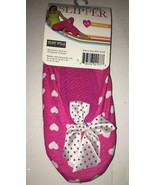 Blue Star fashion ballerina house slipper-S/M SZ 6-8-pink w hearts &amp; bow... - $14.73