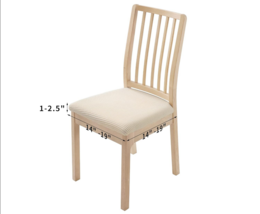 Stretchy Seat Covers Slipcovers for Dining Room Chairs Vanilla Beige Set... - $27.50