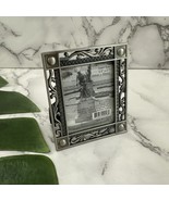 Vintage Y2k Silver Tone Floral Scroll Metal Picture Frame Mini Cottagecore - $19.79