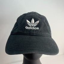 Adidas Hat Mens Adjustable Black White Trefoil Logo Cotton Cap Dad Strap... - $8.90