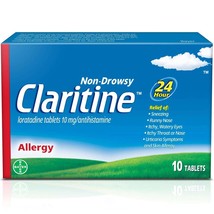 Claritin for allergic rhinitis, hay fever and watery eyes x10 tablets Bayer - $24.99