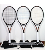 3 Angell Custom TC95 330g 16 x19 Tennis Racquets Strung Extra Grommets + Covers - $494.99