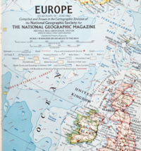 1962 Europe Map National Geographic Vintage Atlas Plate 30 24.75 x 19&quot; F13F - $29.99