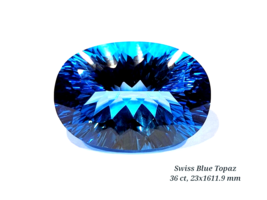 Exclusive 36 Ct Natural SWISS BLUE TOPAZ Oval Shape Loose Stone from Brazil - £438.03 GBP