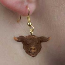 Farm Animal PIG BLACK Head Resin Dangle Earrings...Reduced Price - £4.78 GBP