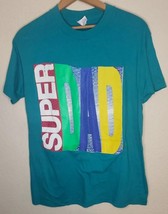 Super Dad Tshirt Vintage Single Stitch Blue MEDIUM 80S 90S - £9.69 GBP