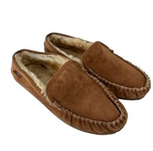 Ll B EAN Mens Slippers Brown Suede Shearling Lined Wicked Good Moccasin Sz 11 - £21.77 GBP