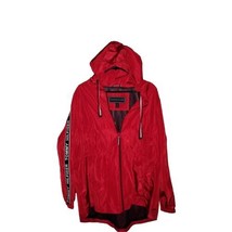Tommy Hilfiger Womens XL Jacket Windbreaker Crimson Red Rain Hooded Zip ... - $50.67
