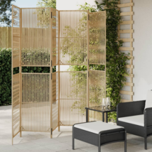 Room Divider 6 Panels Beige Poly Rattan - Create Privacy and Style - £179.06 GBP