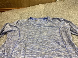 RBX Shirt Woman Size 1X Blue Long Sleeve V-Neck Performance Running Jogging - £9.34 GBP