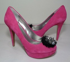 Bcbg Bcb Generation Size 9.5 M Scottie Fuchsia Suede Heels New Women&#39;s Shoes - £37.94 GBP