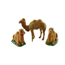 Vintage Camels Paper Mache West Germany Nativity 2 Laying Down 1 Standing Brown - £30.44 GBP