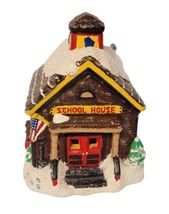 VINTAGE Wee Craft Christmas Village 6” Country School House Painted HTF - £14.46 GBP