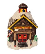 VINTAGE Wee Craft Christmas Village 6” Country School House Painted HTF - £14.00 GBP