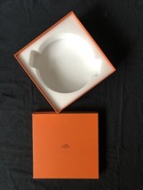 Hermes box for saucer dinnerware empty Assiette calotte bleue circus orange 1154 - £14.69 GBP