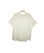 Terra &amp; Sky Womens Plus 2X Crew Short Sleeve Relaxed Fit Cotton White T-... - $9.89