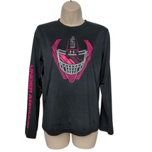 Under Armour Youth Heatgear Loose Fit Shirt Size Large Fight Back Black Pink - $21.28