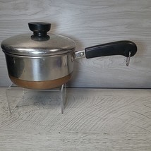 Revere Ware Copper Bottom Stainless 1 Qt Sauce Pan and Lid VTG 00-9 Indo... - $15.00