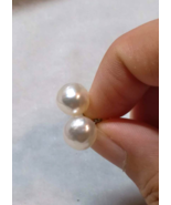 Handmade Sterling Silver stud Earrings with white south sea pearls X&#39;mas... - £71.67 GBP