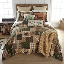 Buck Wild Checkered Quilt Set with Deer Pattern and Shams - $1,690.58 MXN - $2,536.06 MXN