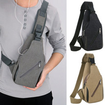 Men Women Shoulder Bag Sling Crossbody Chest Canvas Travel Vintage Backpack  - £29.92 GBP