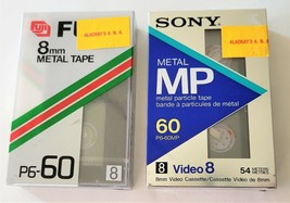 Lot Of 2 Fuji P6-60 8MM &amp; Sony Video 8 Cassette MP60 Metal Mp P6-60MP Cassettes - £6.04 GBP