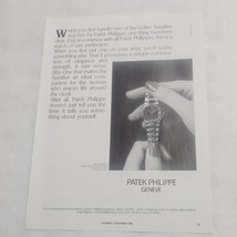 Patek Philippe Geneve Woman&#39;s Hand holding Nautilus watch Print Ad Gourmet 1986  - £6.11 GBP