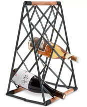 THE CELLAR 9-1/4&quot; x 12-1/5&quot; Wine Bottle Rack Acacia wood and steel NEW - £31.69 GBP