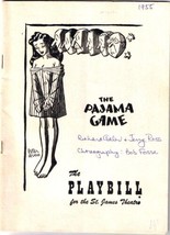 The Pajama Game Playbill St James Theatre John Raitt Janice Page Eddie Foy 1955 - $6.85