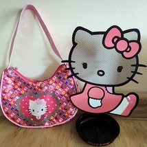Hello Kitty Earring Stand Jewelry Holder &amp; Small Makeup Purse / Bag Sanr... - $13.49