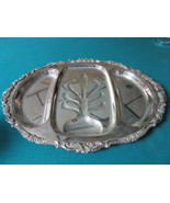 Wallace Barroque Pattern Silverplate  Meat Tray  Platter Divided 22 X 16&quot;  - $2,735.73 MXN