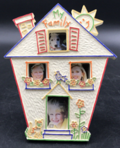 VTG 1997 My Family Collage Picture Frame 2-Story Colorful Home Resin - £11.18 GBP